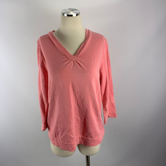 Hot Cotton Tops - Hot Cotton Small Blouse Pink Marc Ware V Neck